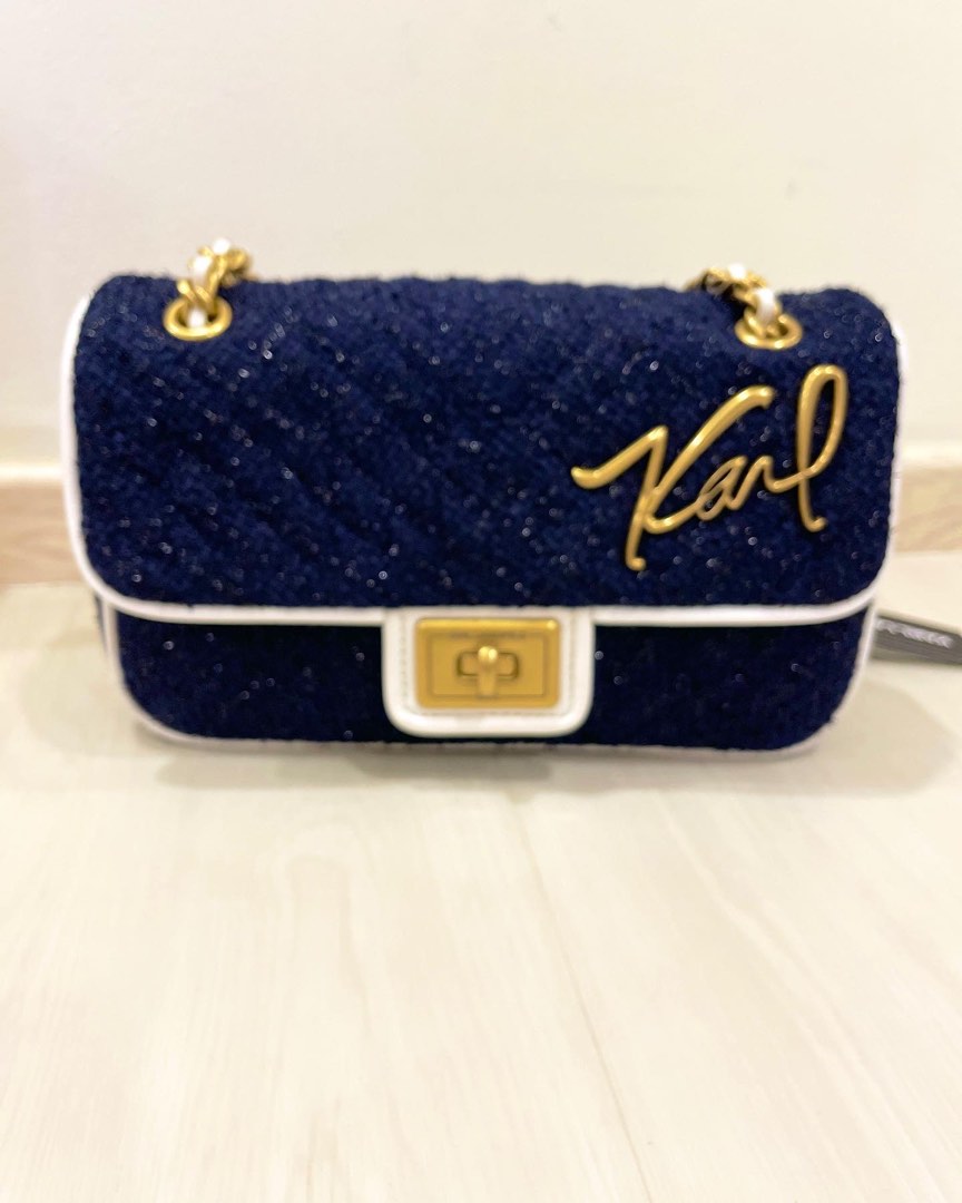 Karl Lagerfeld Tweed Bag, Women's Fashion, Bags & Wallets, Crossbody