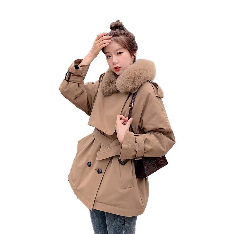 Khaki Winter Jacket, Women's Fashion, Tops, Other Tops on Carousell