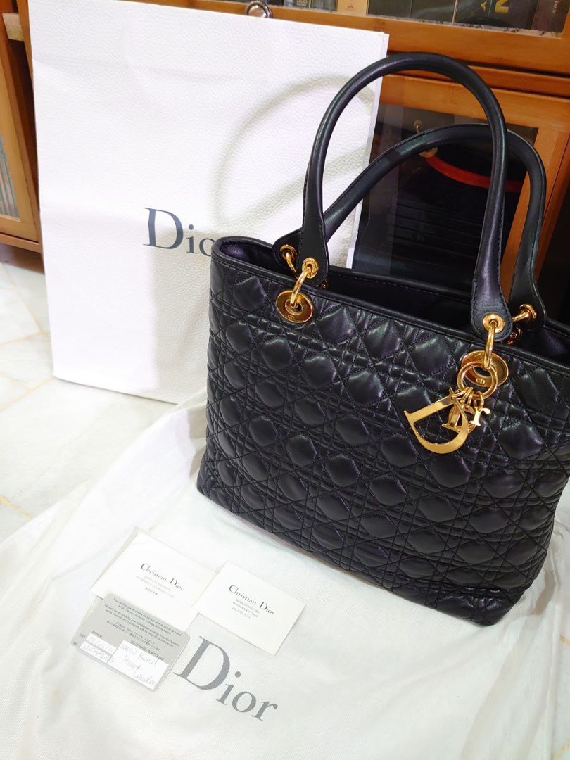 Lady Dior Cannage Soft Tote Authentic