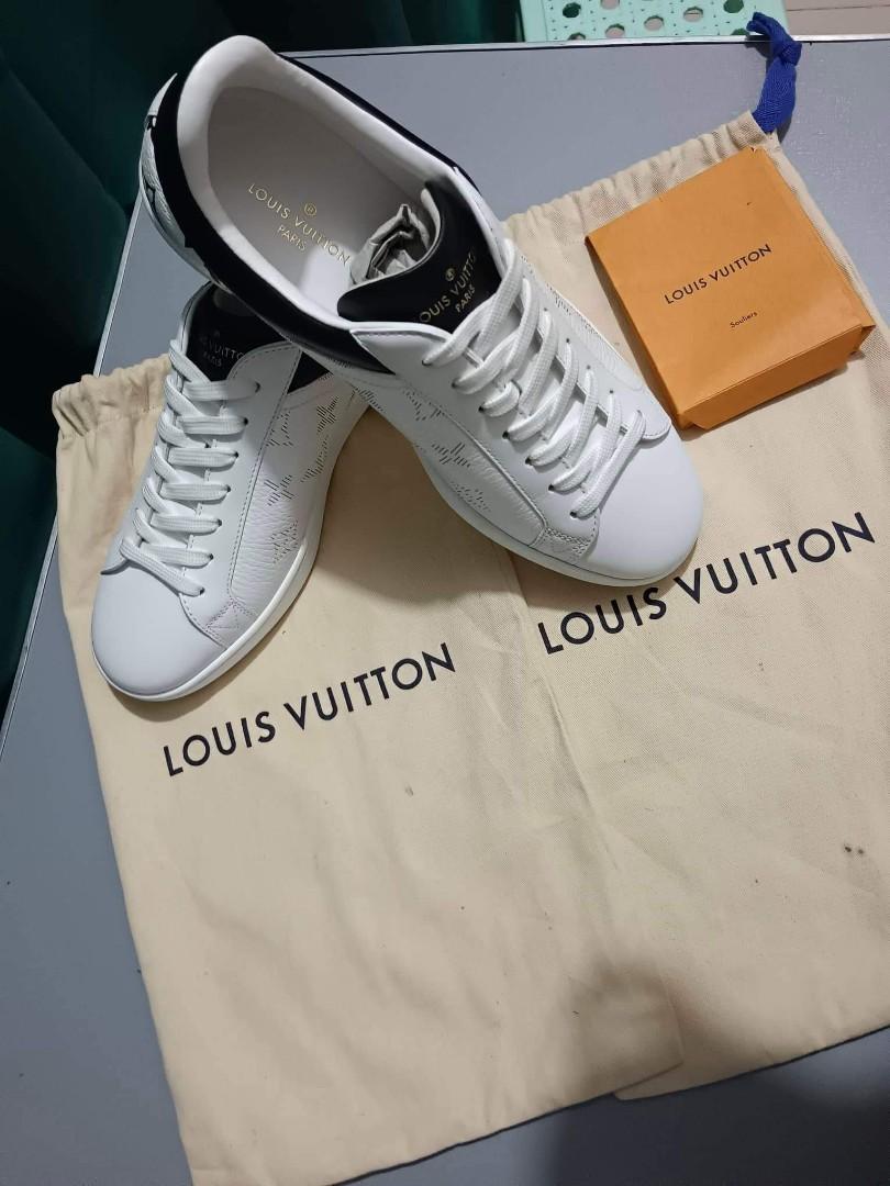 Louis Vuitton White/Black Leather Gradient Check Print Luxembourg