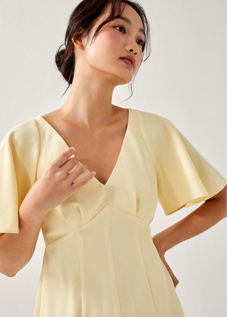 yellow midaxi dress
