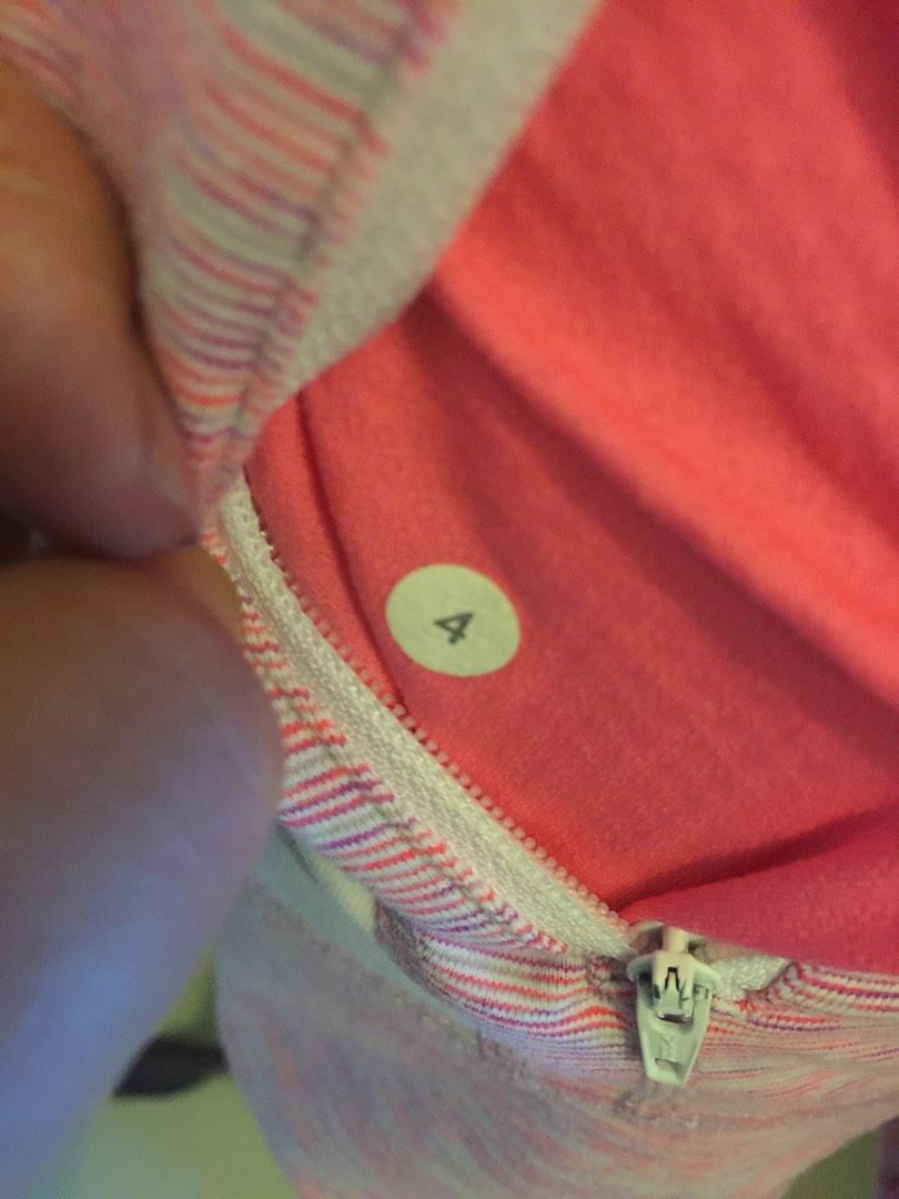 Lululemon pink jacket (Category: Activewear) located in Pasig City. Submitted by sandace (Listing ID 1188668708, Image 3). Description: Size 4 Lightly used Defective zipper 9/10 Opp 1490.