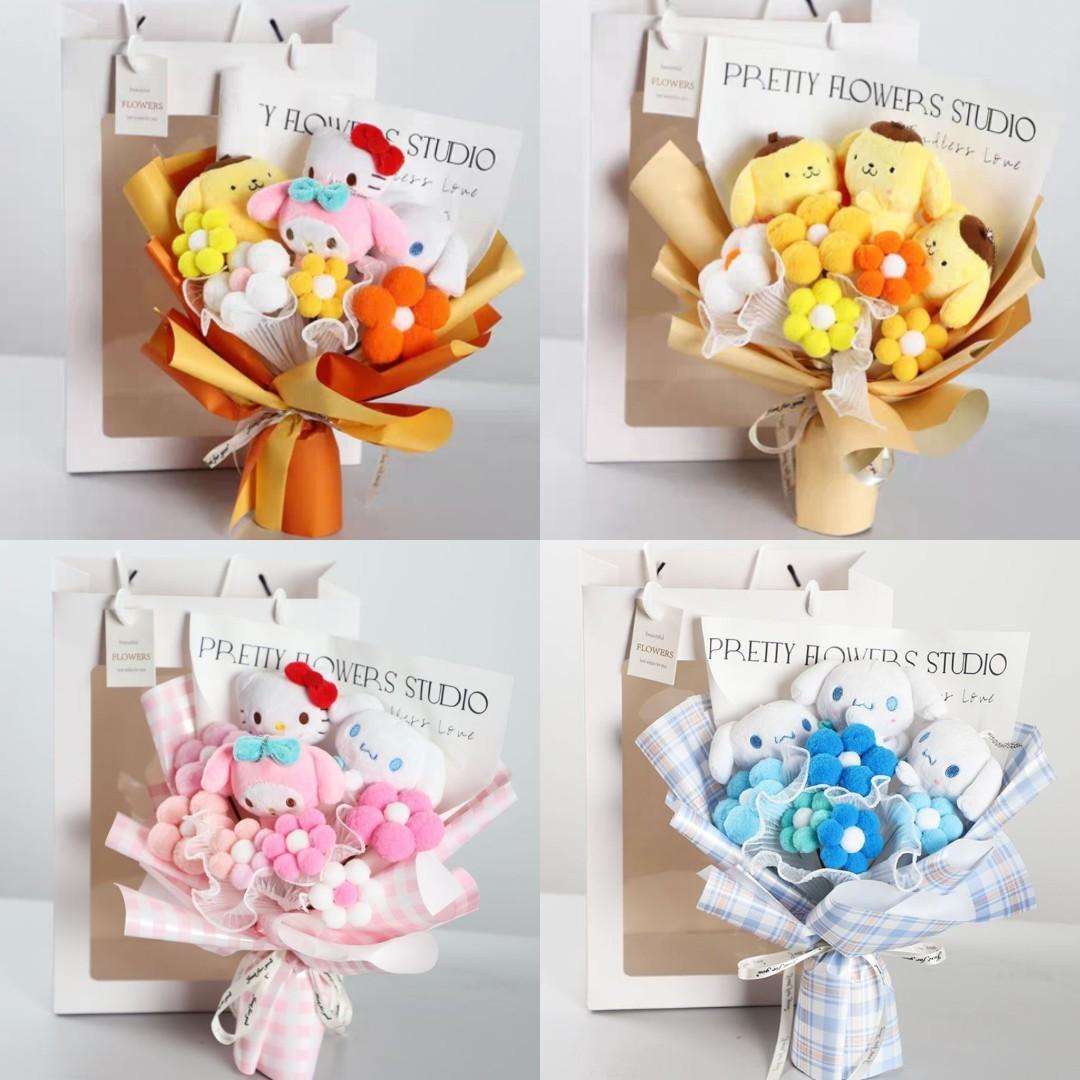 madetoorder Plush Toy Bouquet Cinnamoroll Melody Hello Kitty Pom Pom Purin