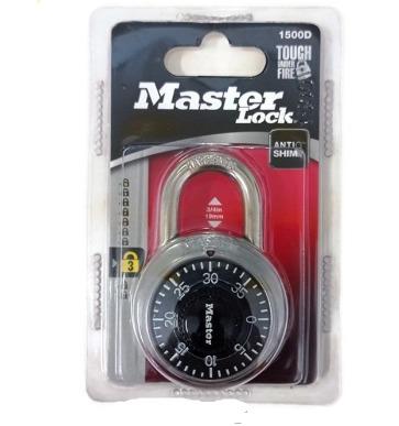 Master Lock Dial Combination Padlock 48mm Black Model: 1500D (Category: Locks, Doors & Gates) located in Manila. Submitted by yaleph (Listing ID 1188648278, Image 1). Description: ● Authentic Masr Lock Dial Combination Padlock ● Size: 48mm ● 1-7/8in (48mm) Wide durable metal body with stainless steel cover ● Hardened steel shackle for extra cut resistance ● 3-digit combination security for keyless convenience ● The 9/32in (7mm) diameter shackle i