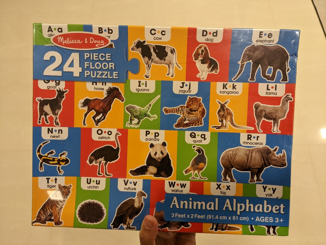Melissa Doug Animal Alphabet Floor Puzzle, Hobbies & Toys, Toys