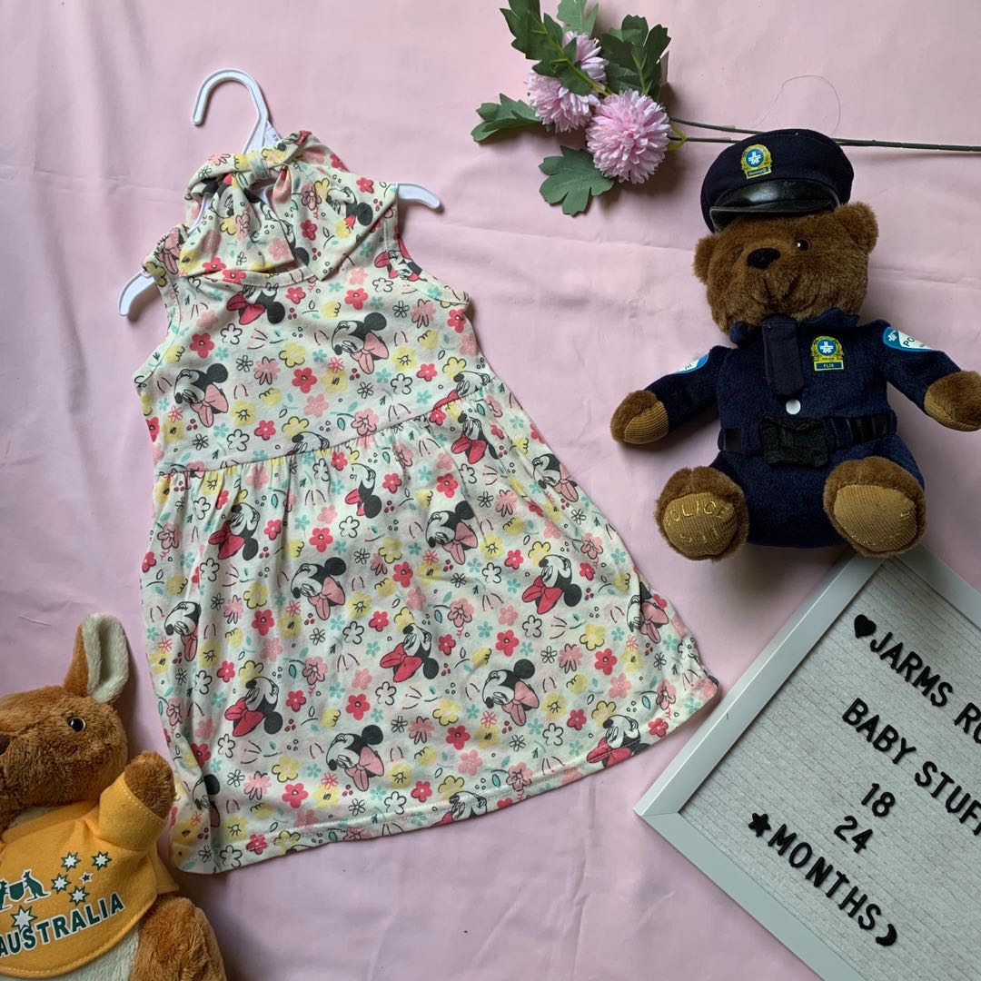 Minnie Mouse Printed Dress For Baby Girl In Dark Blue Color main image 1