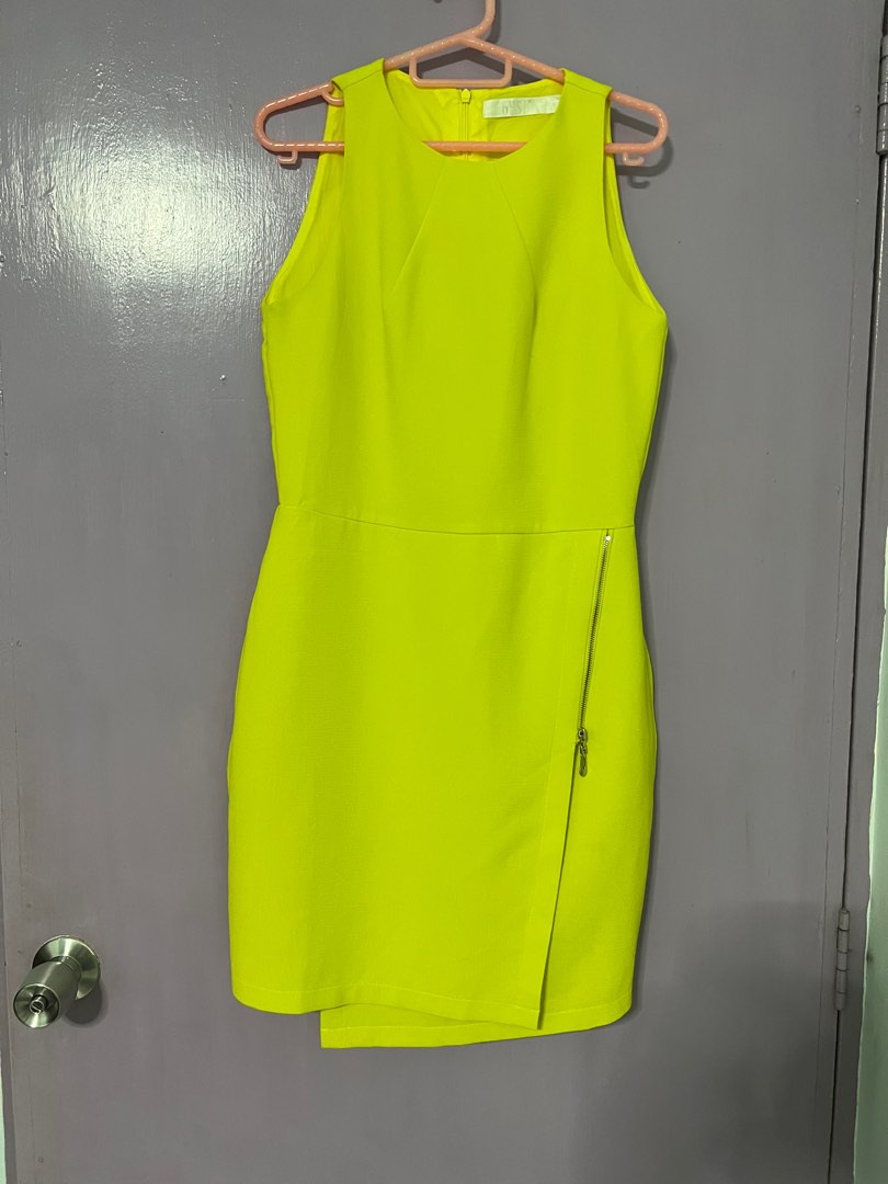 Neon Green Office Dress, Women's Fashion, Dresses & Sets, Dresses on