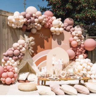 New 147pcs Party Balloon Arch Wreath Kit, Vintage Pink Rose Gold Latex Balloon Kit  Party Decoration