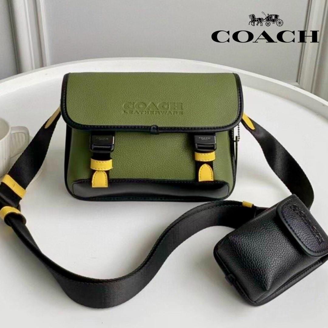 New Coach 🇺🇸 C5325 Green Original Men League Hybrid Crossbody Bag  Messenger Bag and Pouch with Full Set of Coach Package, Luxury, Bags &  Wallets on Carousell