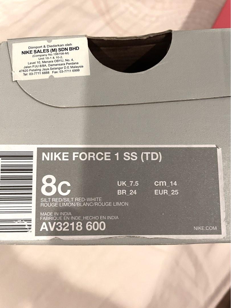 Air force 1 ss td silt red/white online