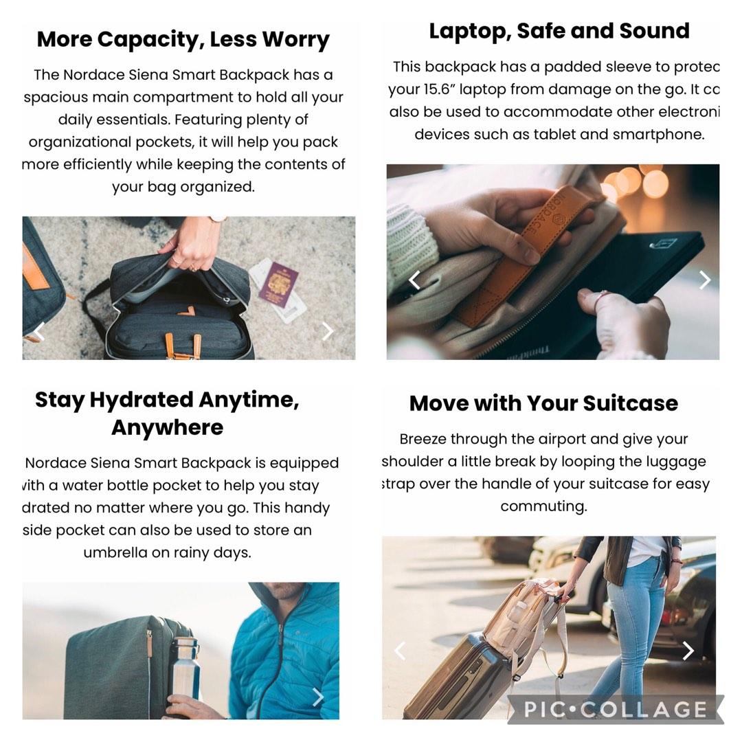 Nordace Siena Backpack, Computers & Tech, Parts & Accessories, Laptop