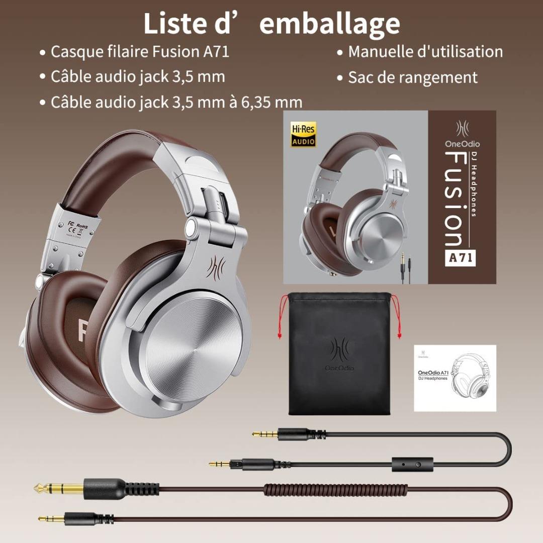 Casque Audio Filaire OneOdio A70 Compatible Smartphone/PC -noir