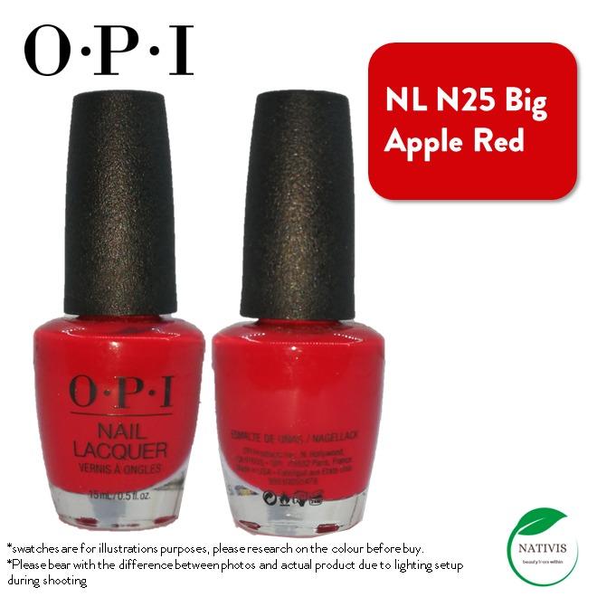 BNEW OPI Nail Lacquer BIG APPLE RED NL N25 Authentic Full Size