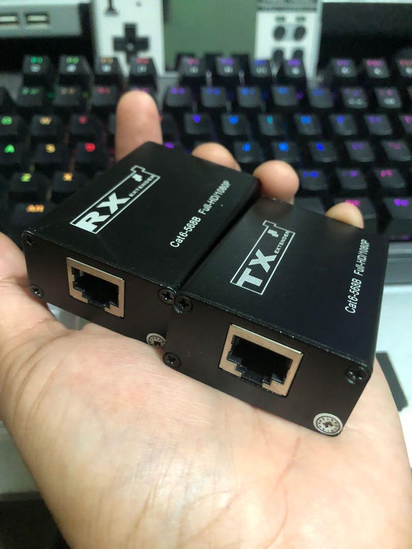 Pair of Cat6568b full HD 1080p TX hdmi extender, Computers & Tech