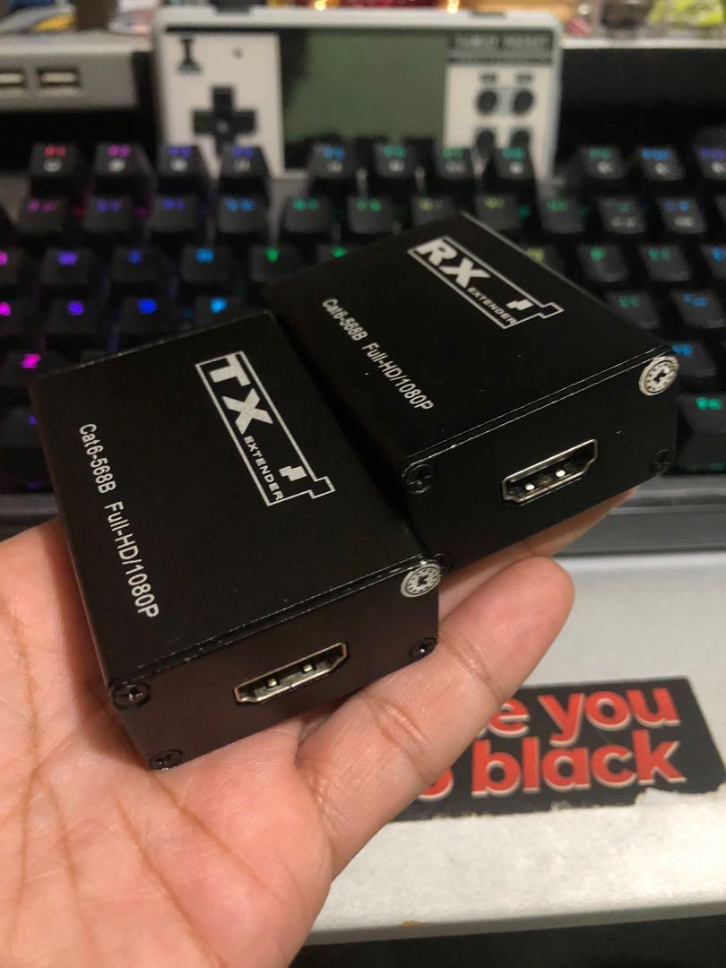 Pair of Cat6568b full HD 1080p TX hdmi extender, Computers & Tech
