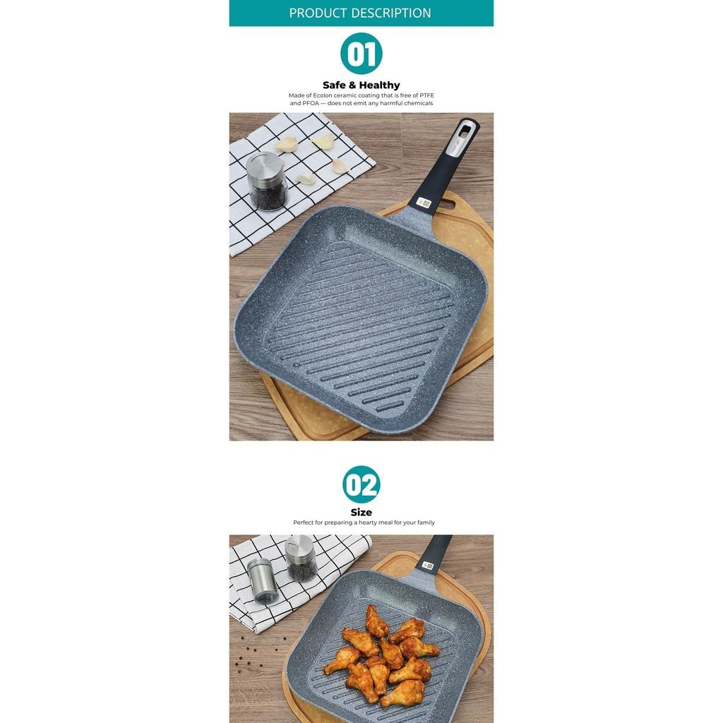 Pote 28cm Grillpan │ NonStick Xtrema Ceramic Coating, Furniture & Home