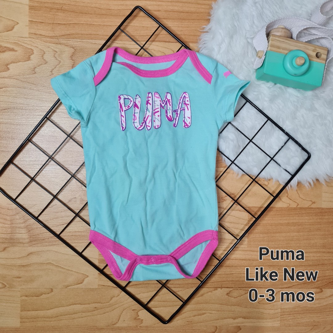 Puma Mint Green Onesie, Babies & Kids, Babies & Kids Fashion on Carousell
