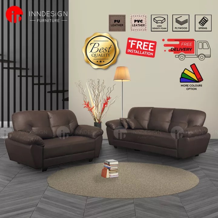 pvc sofa 1/2/3 seaters, Furniture & Home Living, Furniture, Sofas on