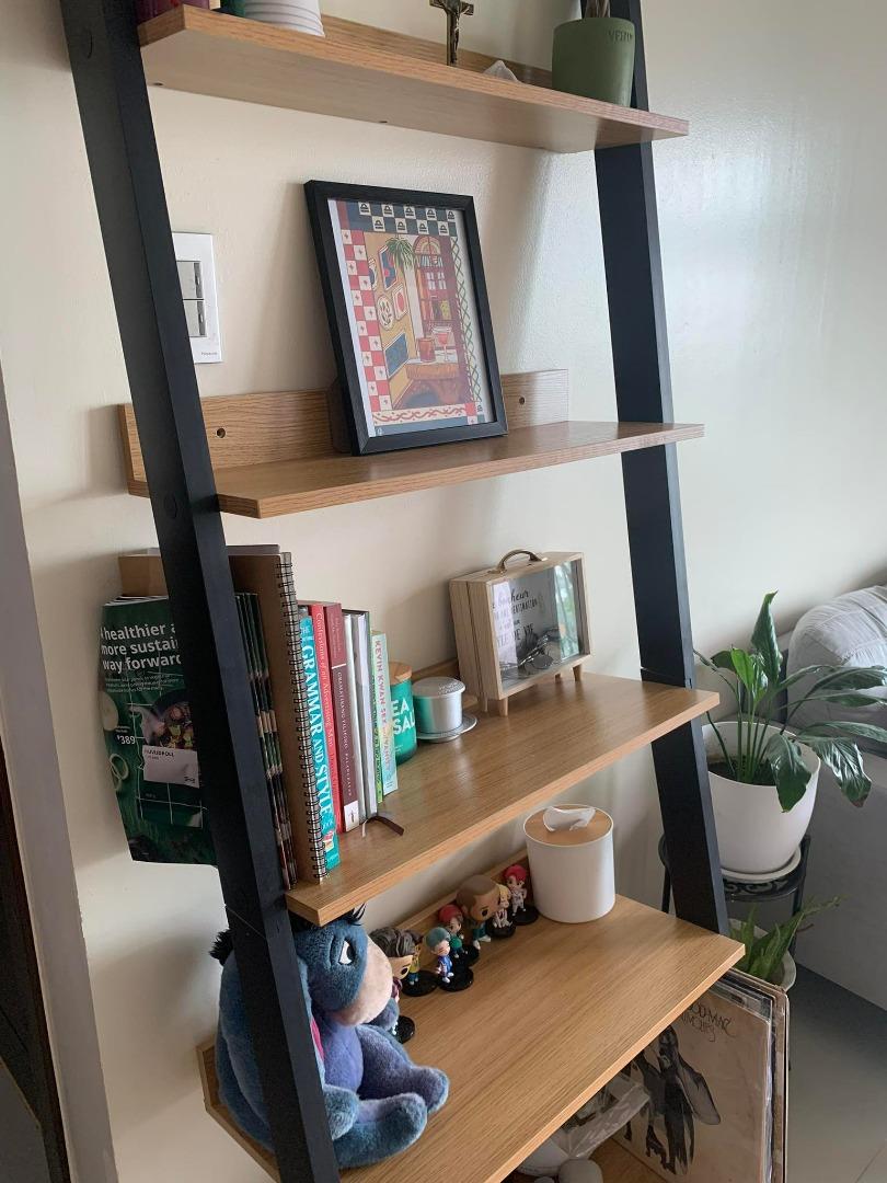 Scandi Ladder Shelf BlackOak, Furniture & Home Living, Furniture