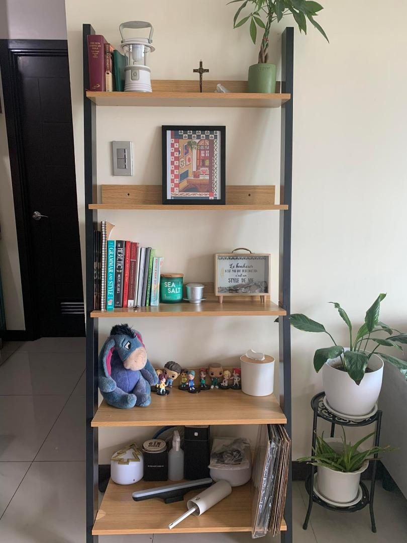 Scandi Ladder Shelf BlackOak, Furniture & Home Living, Furniture