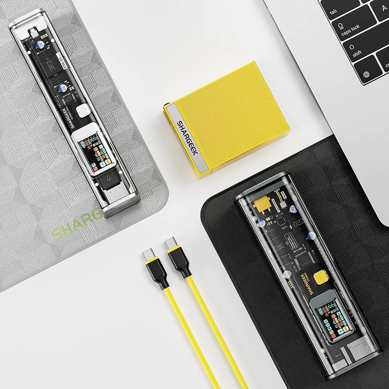 Shargeek Storm 2 Slim 130W 20000mAh Laptop Power Bank, Portable Charger See Through Design Battery Pack With Ips Screen For Macbook Pro Ipad Iphone 13 More Stm2e 1 - View #6