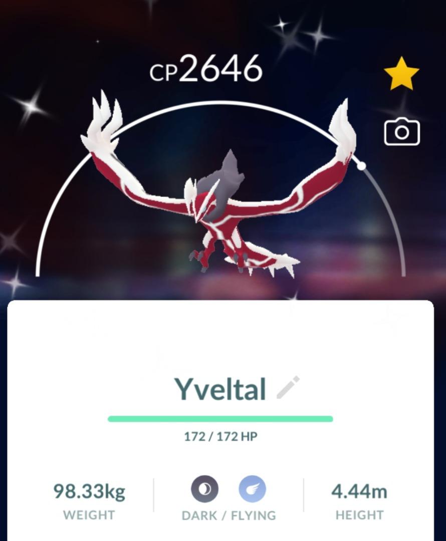 Pokémon GO Shiny Yveltal / Yveltal Level 40 / Level 50 – Unlock