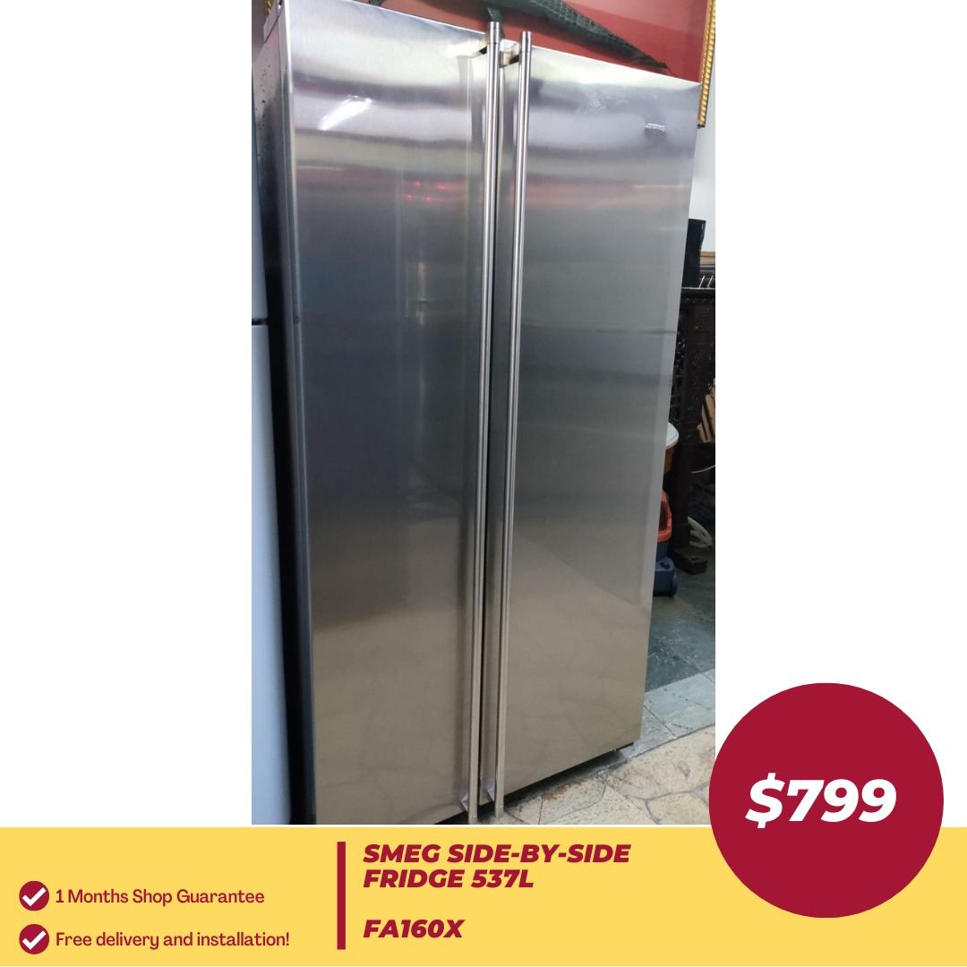 SMEG SideBySide Fridge 537L FA160X (92300), TV & Home Appliances