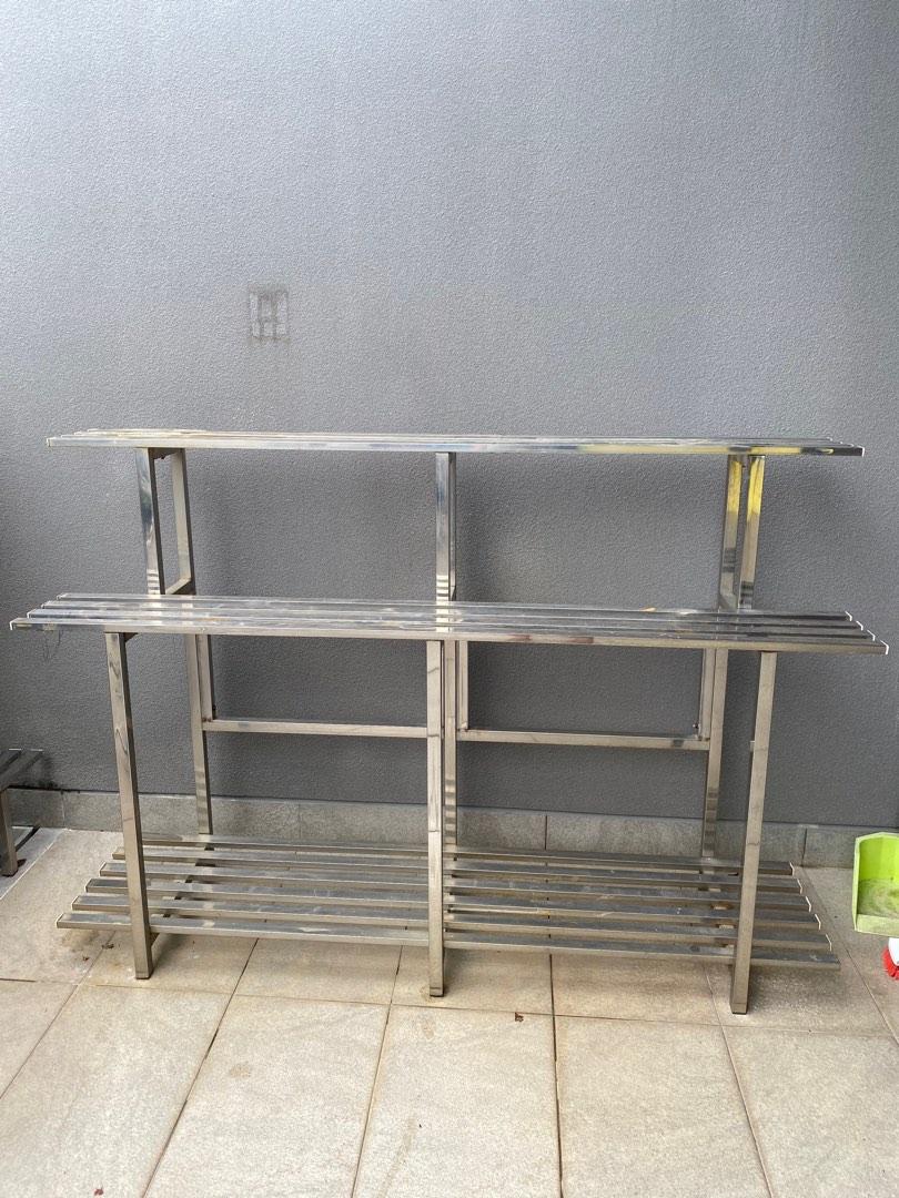 Stainless steel flower rack, Furniture & Home Living, Gardening, Pots ...