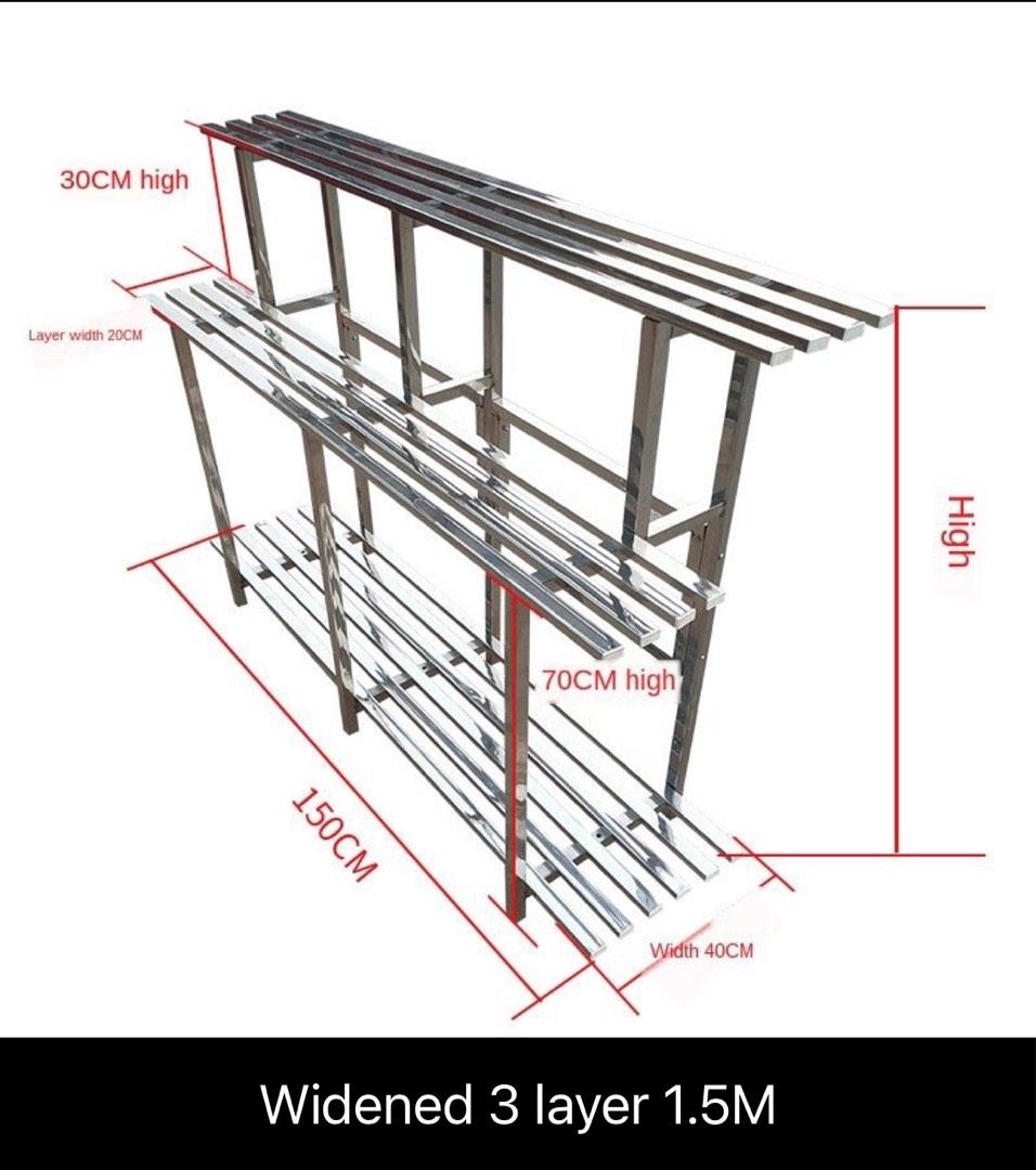 Stainless steel flower rack, Furniture & Home Living, Gardening, Pots ...