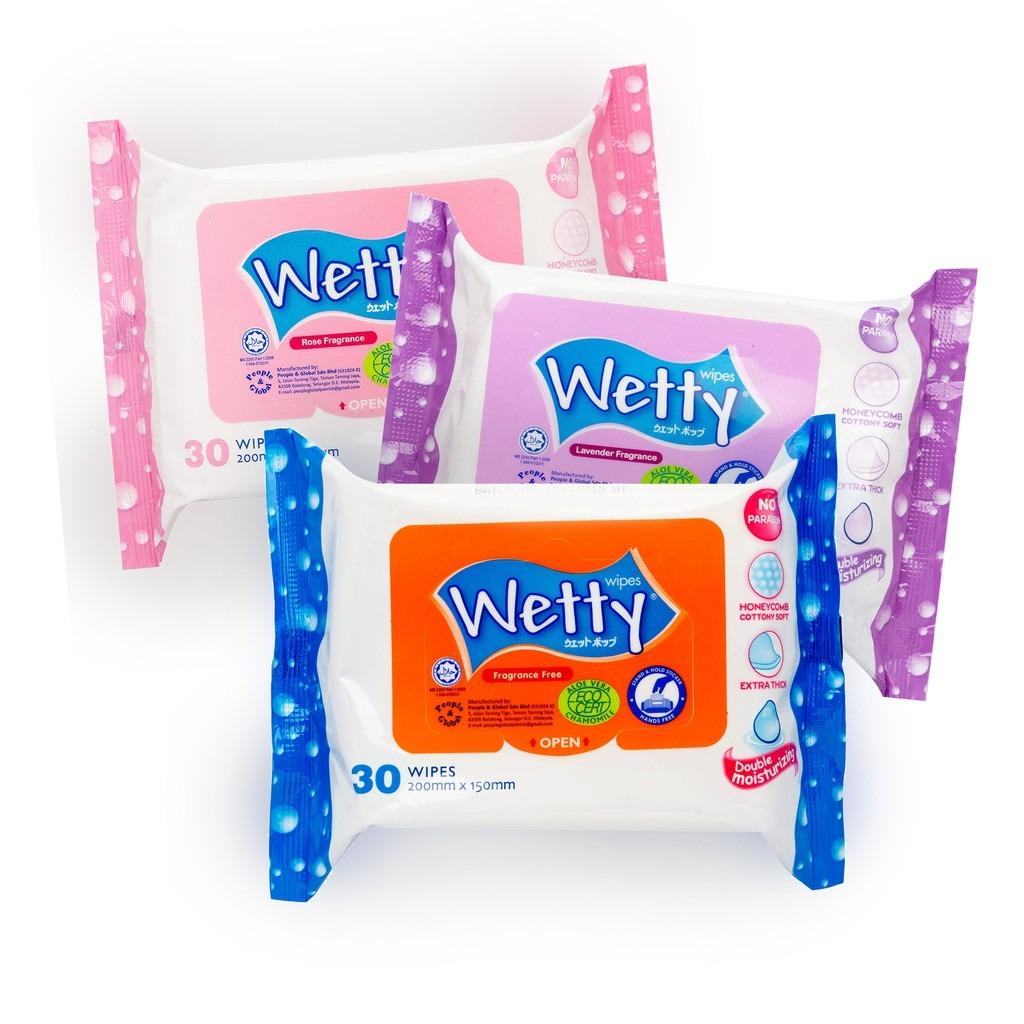 Tisu Basah Wet Tissue Brand Wetty 30 s Babies Kids Bathing