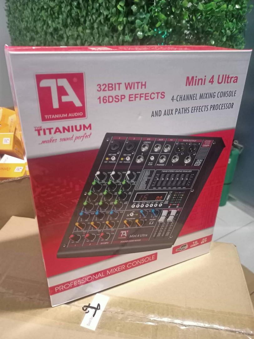 Titanium Main Console Titanium Mini4 ultra 32Bit 4 Channel Mixing Console 16 DSP Effects ...