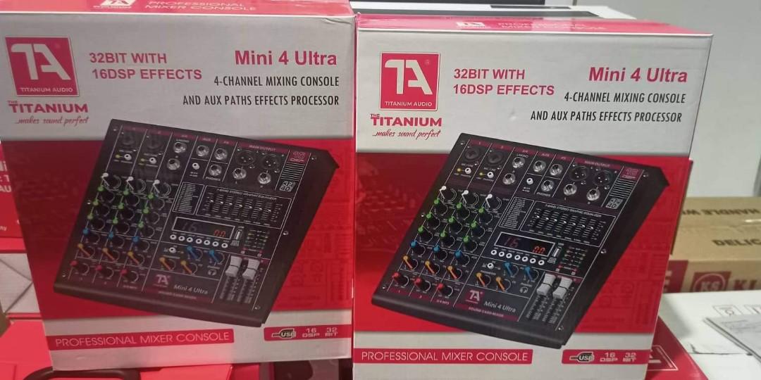 Titanium Main Console Titanium Mini4 ultra 32Bit 4 Channel Mixing Console 16 DSP Effects ...