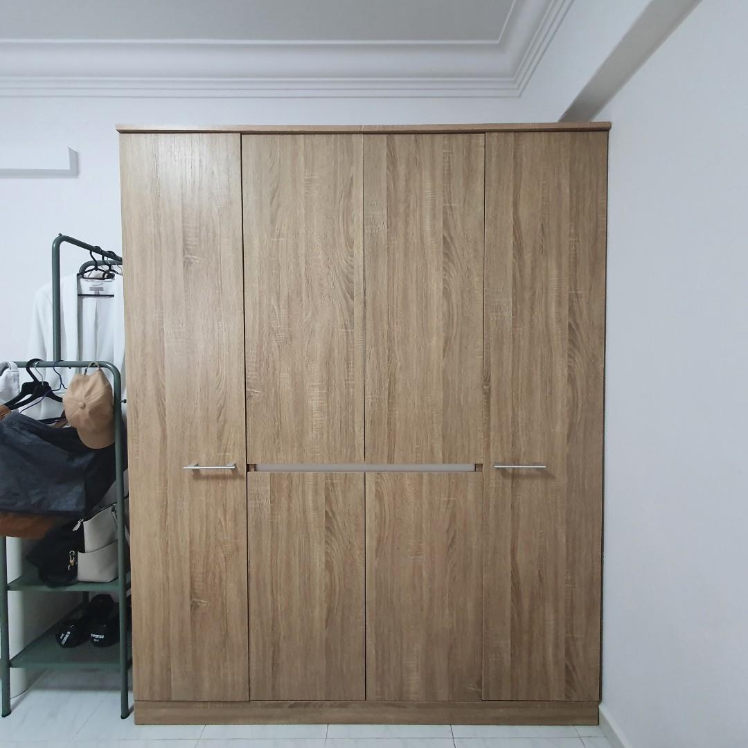 Vhive Wooden Wardrobe 4 doors, Furniture & Home Living, Furniture