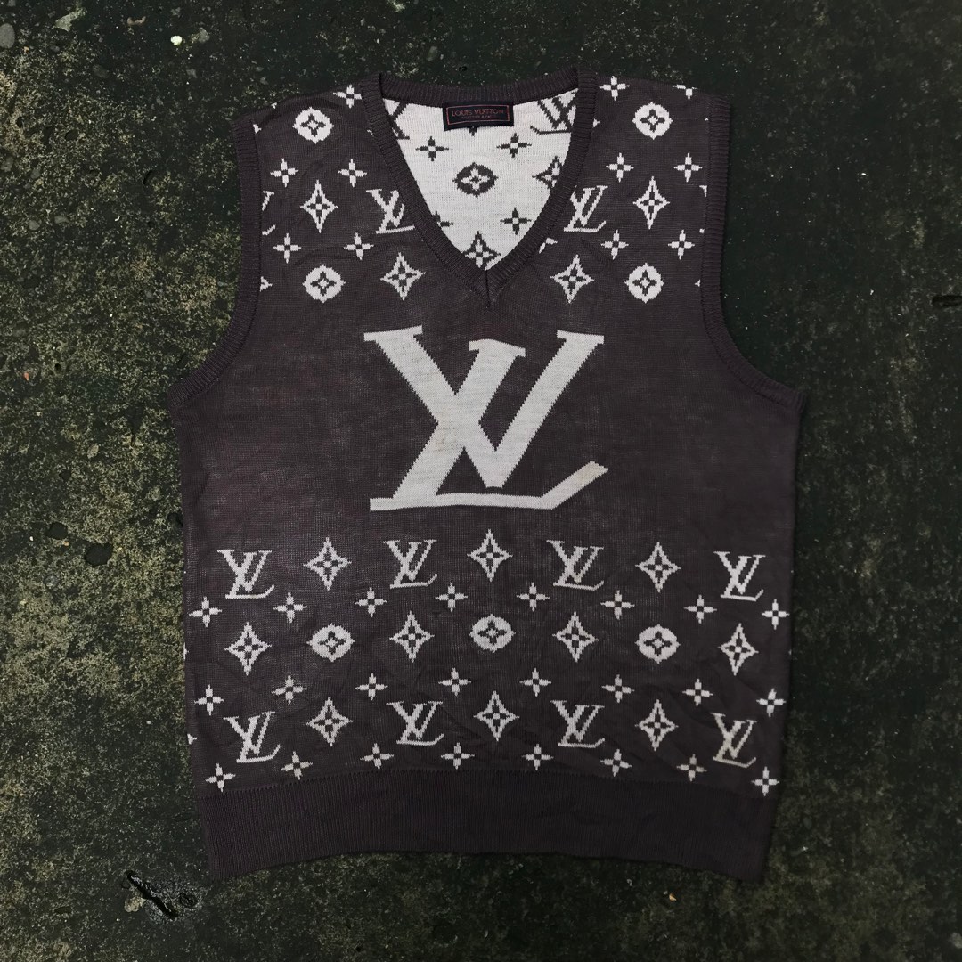 Vintage Louis Vuitton Knitted Vest, Luxury, Apparel on Carousell
