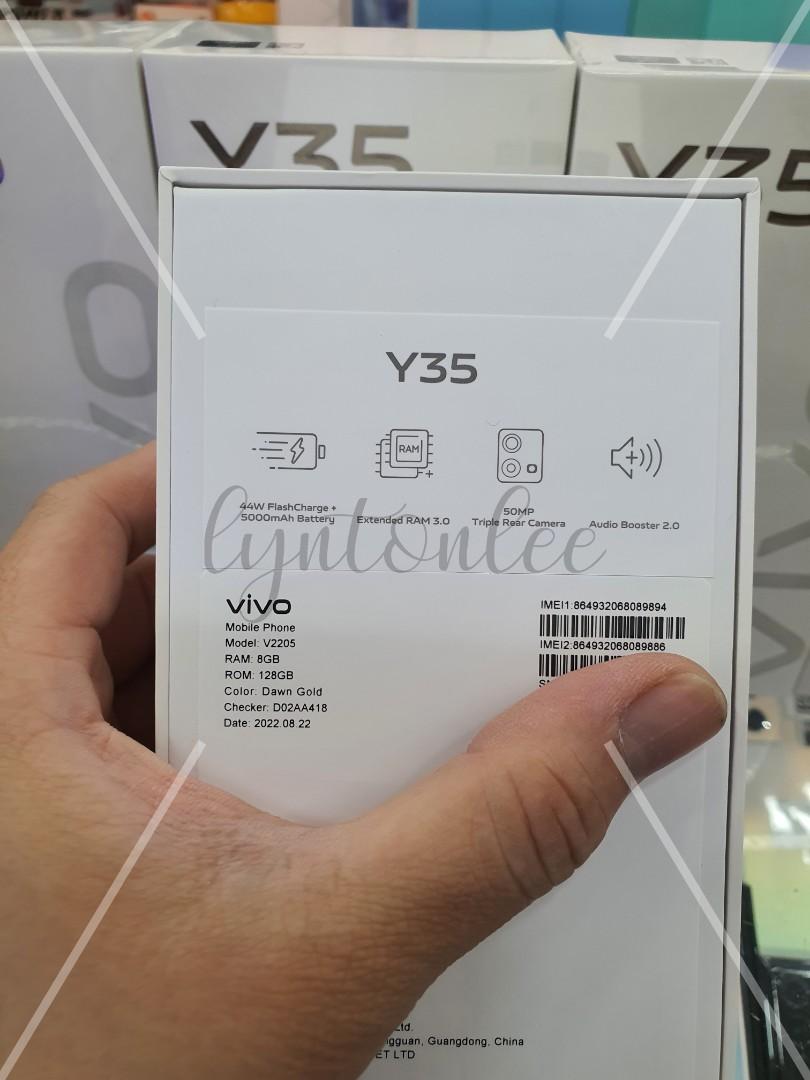 Vivo Y35 Brand new sets with local 2yrs warranty 44W FlashCharge
