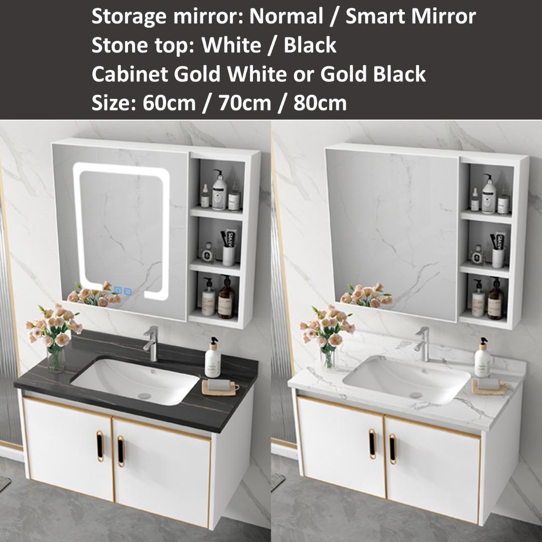 Waterproof Thick High Quality Vanity Set / Basin / Black Vanity
