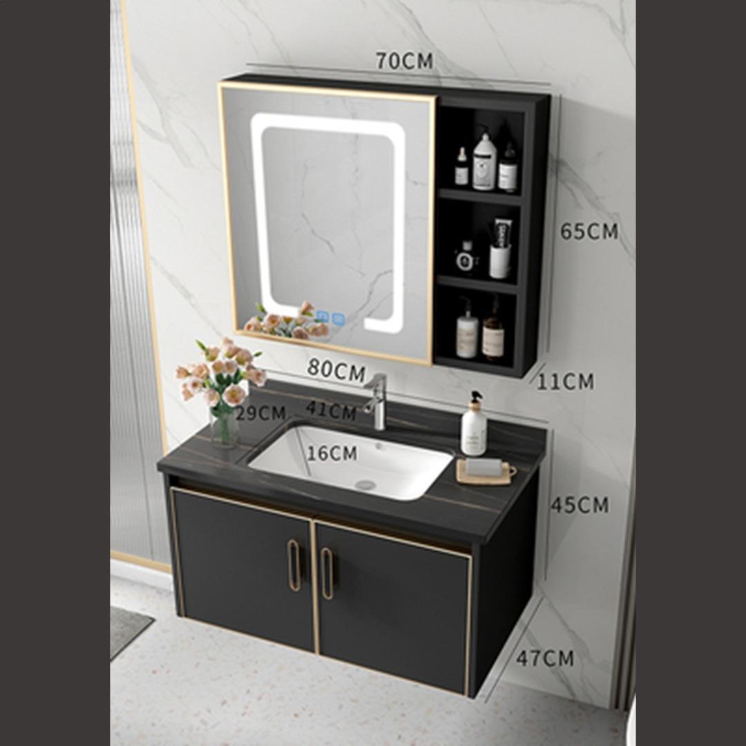 Waterproof Thick High Quality Vanity Set / Basin / Black Vanity