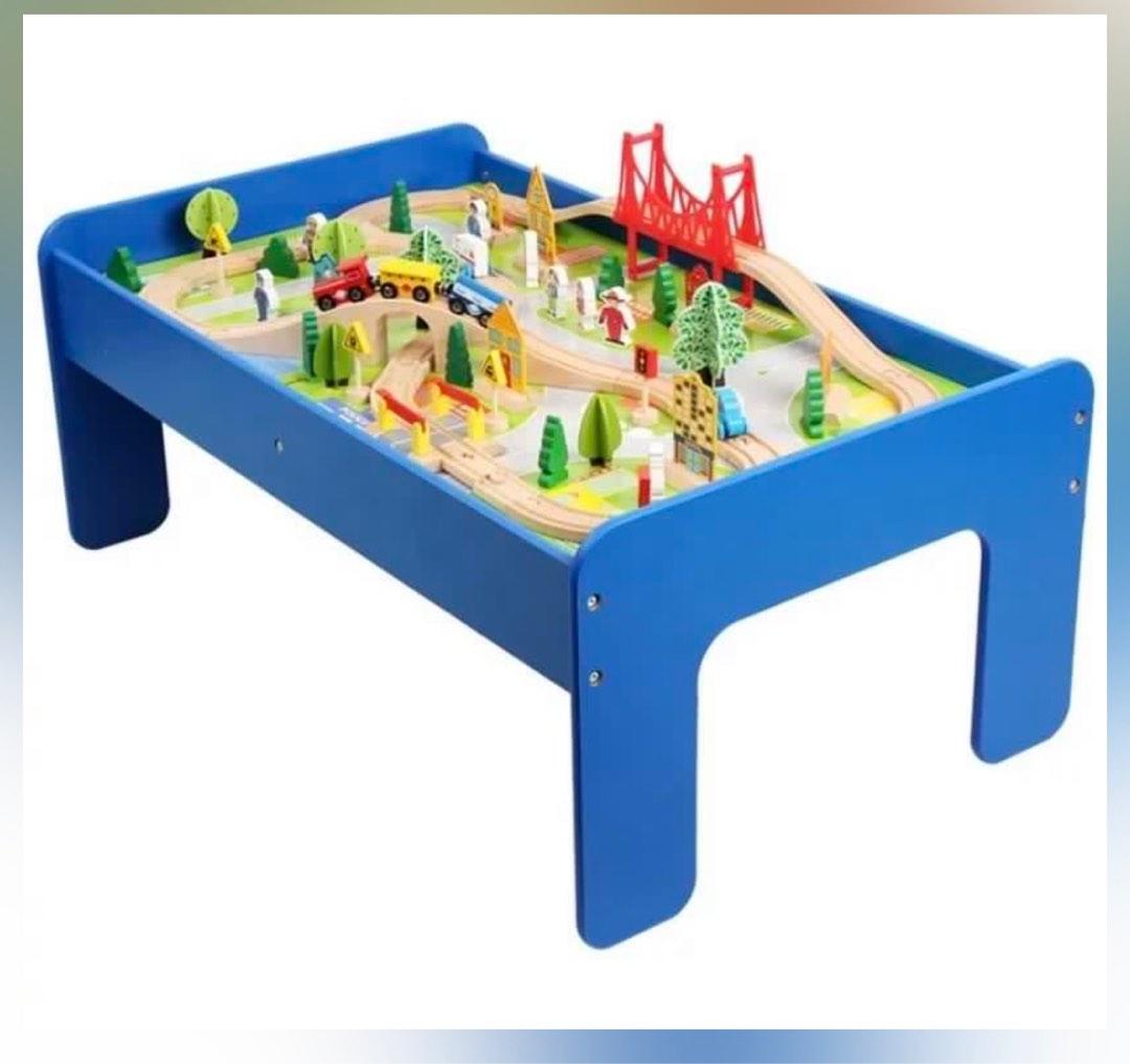 Wooden train table, Babies & Kids, Infant Playtime on Carousell
