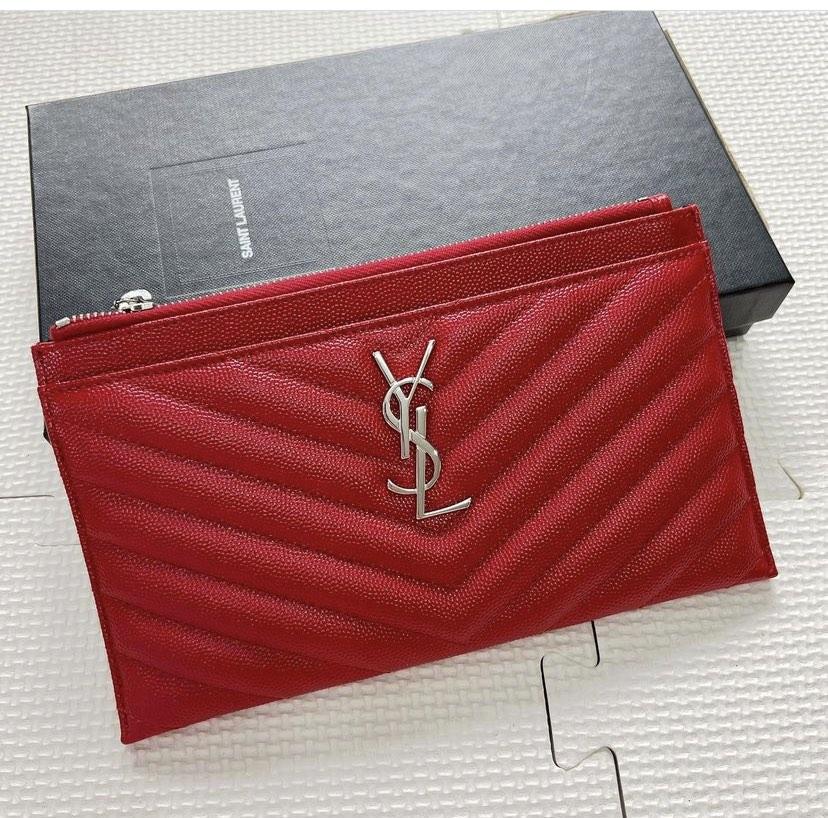 Ysl monogram bill pouch, Luxury, Bags & Wallets on Carousell