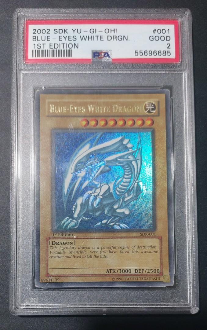 YUGIOH PSA 2 SDK001 BLUE EYES WHITE DRAGON, Hobbies & Toys, Toys