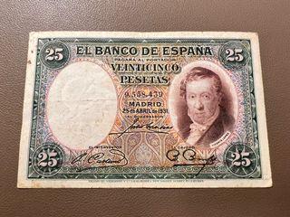 🇪🇸25 Pesetas 1931🇪🇸Spain VF Condition