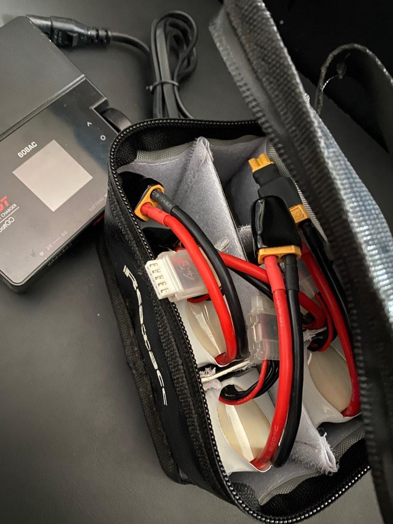 4s battery for fpv and charger, Photography, Drones on Carousell