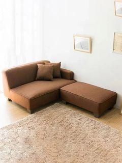 包送貨 Alya PU Leather/ Fabric Sofa + Ottoman 仿皮/布款梳化+腳凳