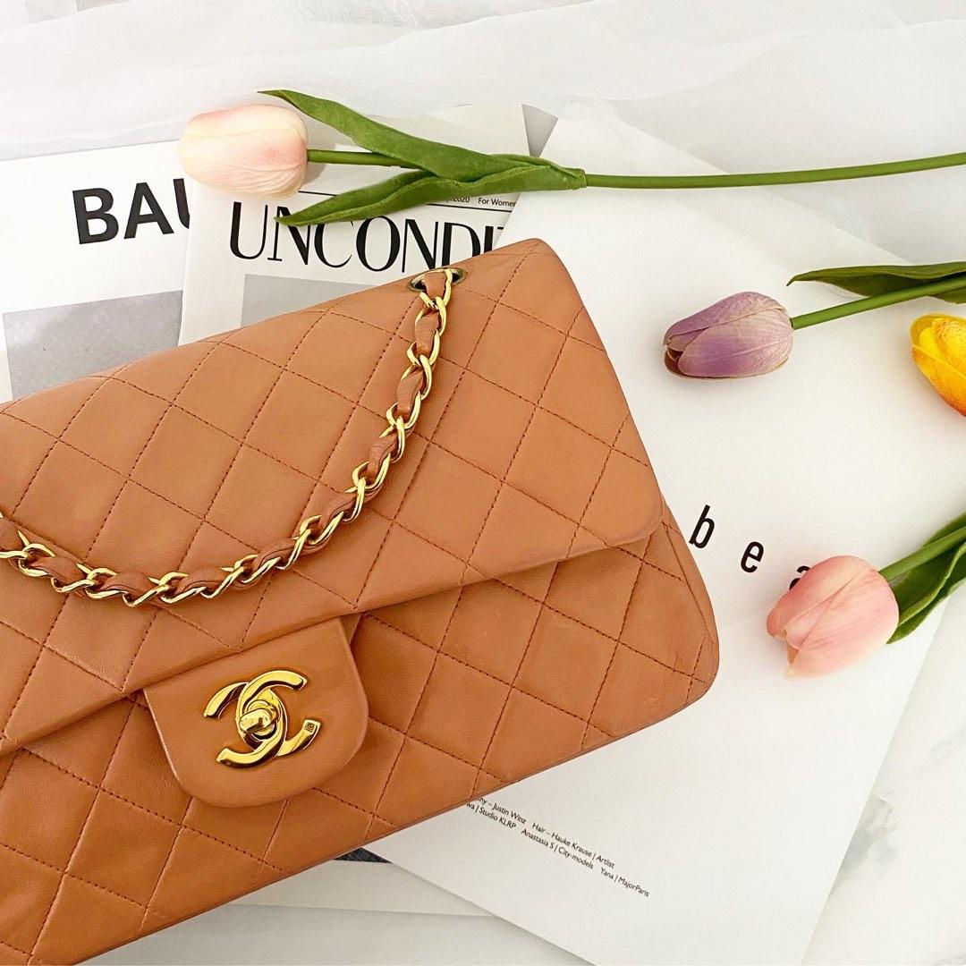 💯% Authentic Chanel Peach Lambskin Medium Classic Flap Bag, Luxury, Bags &  Wallets on Carousell