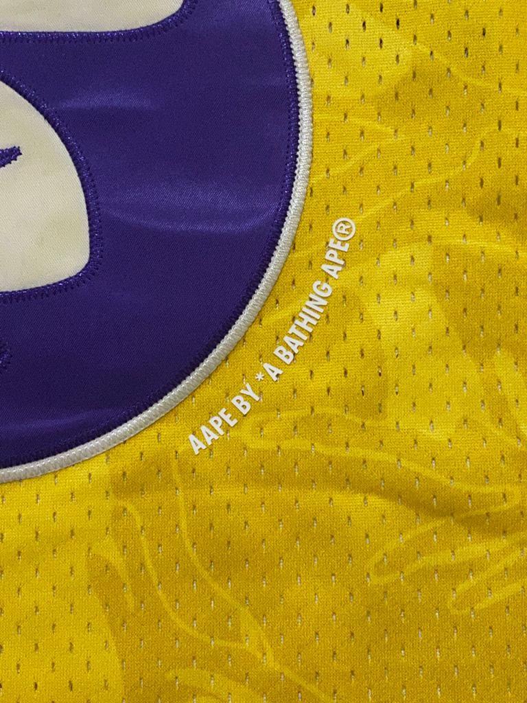 Aape x Mitchell & Ness Los Angeles Lakers BP Jersey Gold Men's