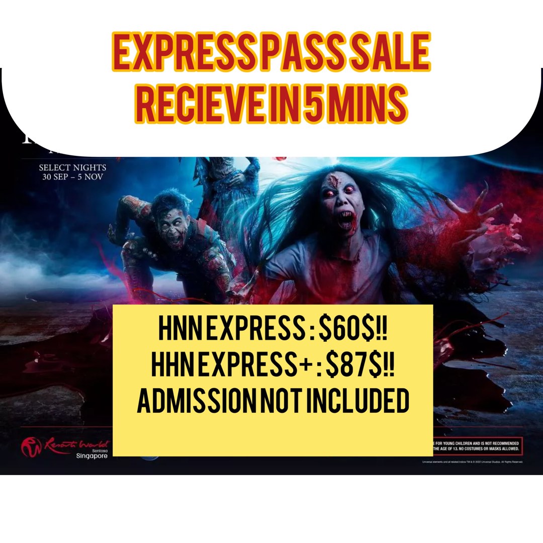 Admission not included! HHN EXPRESS Pass, Tickets & Vouchers, Local