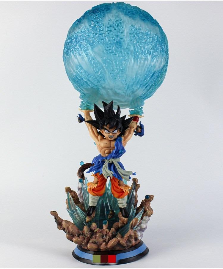 Anime Dragon Ball GT Goku Spirit bomb action figure with LED light PVC