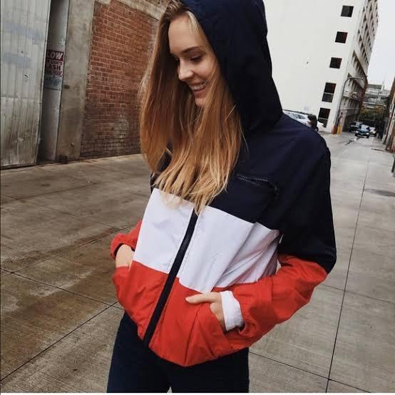 Brandy Melville Red Blue White Jacket Women s Fashion Activewear