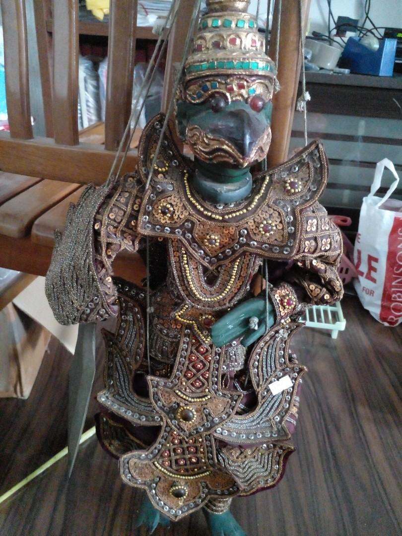 Burmese Myanmar antique legendary bird puppet, Furniture & Home Living