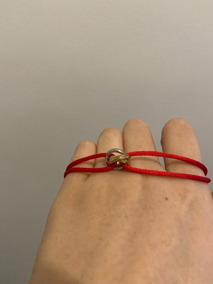 Cartier trinity red string bracelet with engravings pre order, Women's  Fashion, Jewelry & Organizers, Bracelets on Carousell